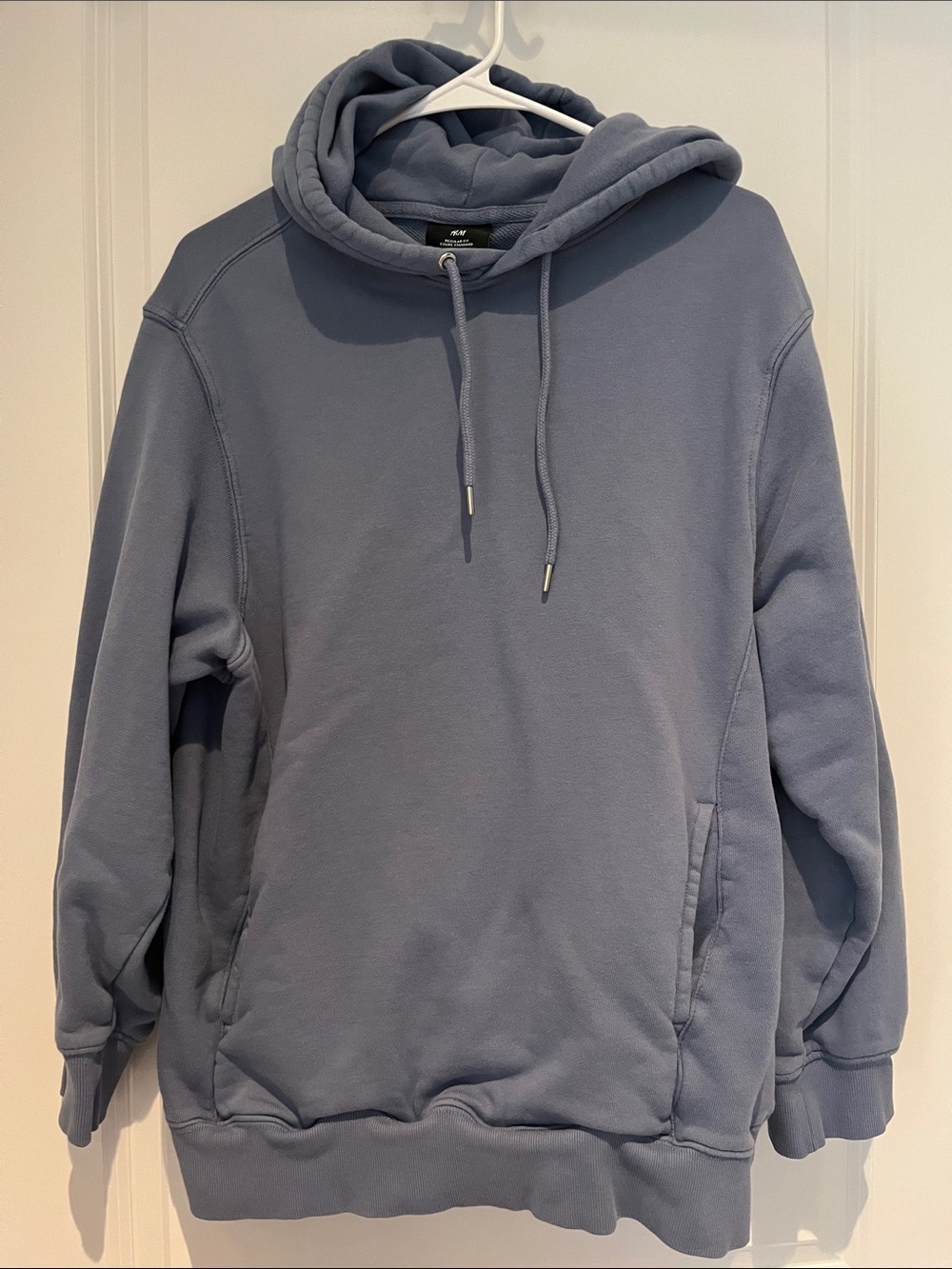H&M Men's Dusty Blue Pullover Hoodie
